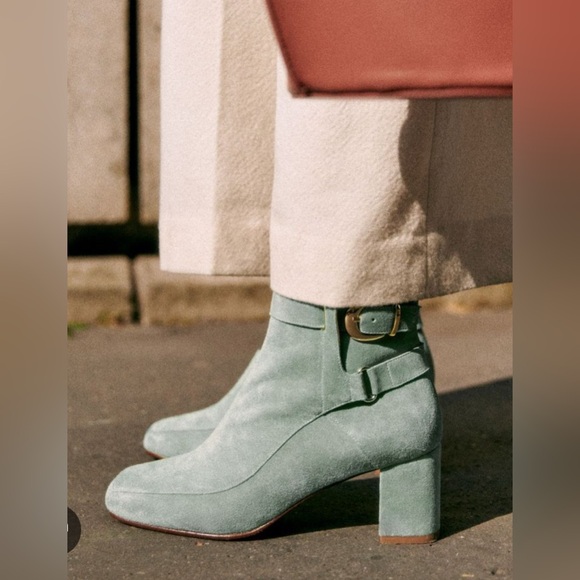 Sézane Brooklyn Boots Sea Green - Picture 4 of 12